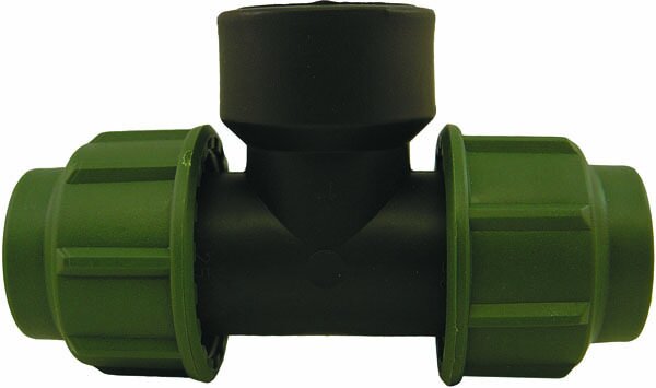 PE T-Stück 25mm mit Innengewinde 1"