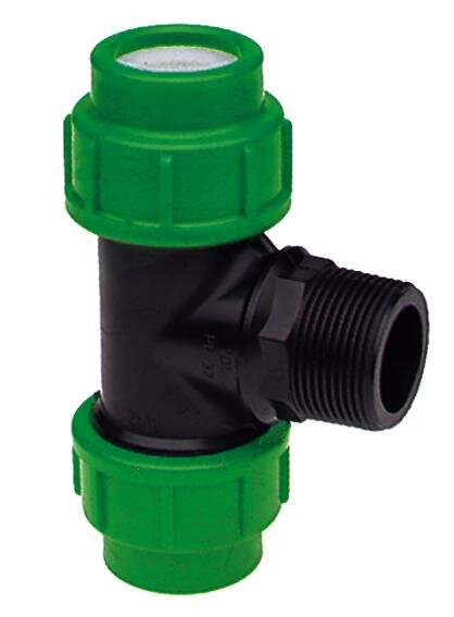 PE T-Stück 25mm mit Ausengewinde 1"